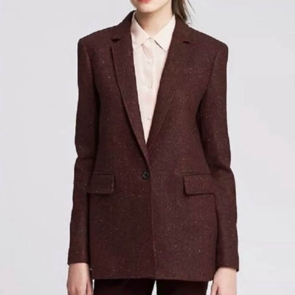 Banana Republic Bergundy Herringbone Jacket size 2